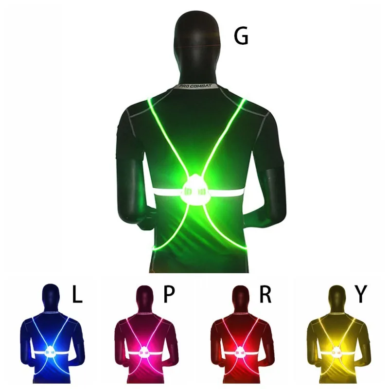 Высокая видимость Предупреждение жилет флэш светодиодный вождения ночного