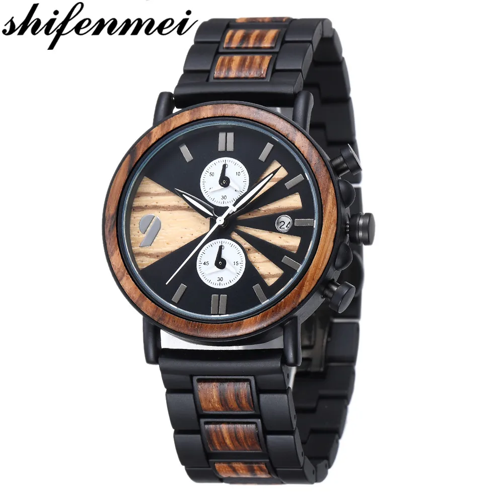 

Customizable Wooden Mens Quartz Watches Top Brand Luxury Wristwatch Men's Sports Watch for Husband Loves Dad Son Dropshipping