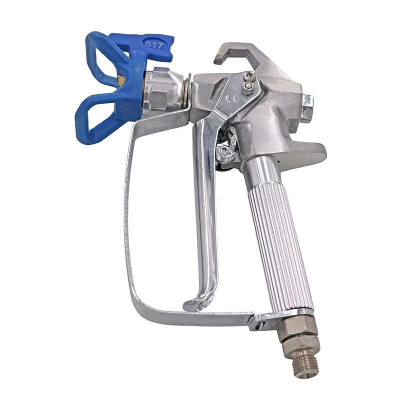 

New Professional 4 Fingers 1/4" Airless Paint Spray Gun With Nozzle Guard 517 Tips for Graco Wagner Titan Pump Spray Machine