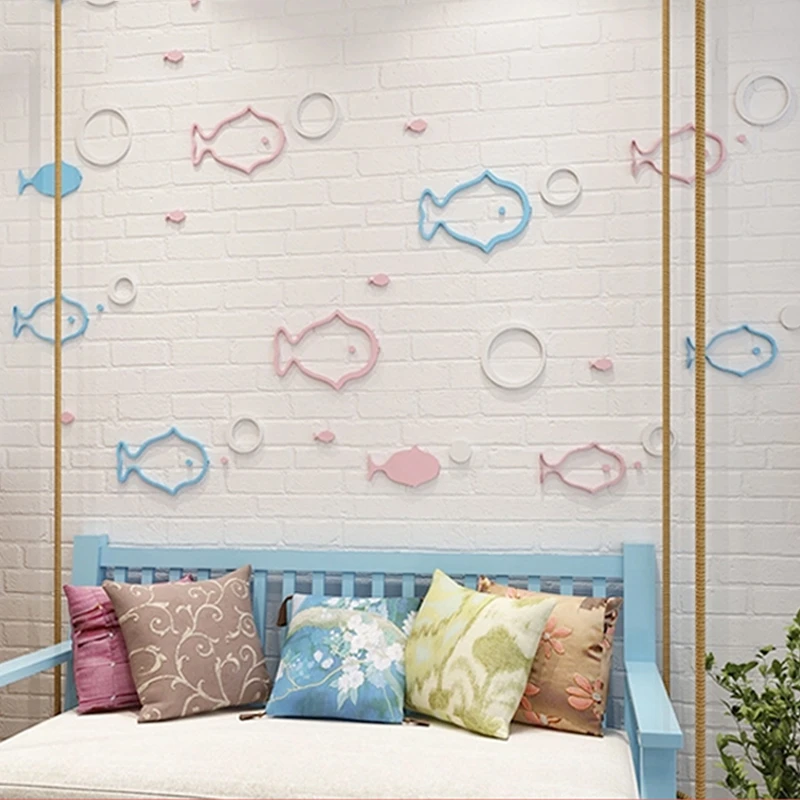 

Wall Stickers Creative 3d Three-dimensional Wooden Removable Tv Wall Decoration Sticker Children's Room Wall Stickers Home Decor