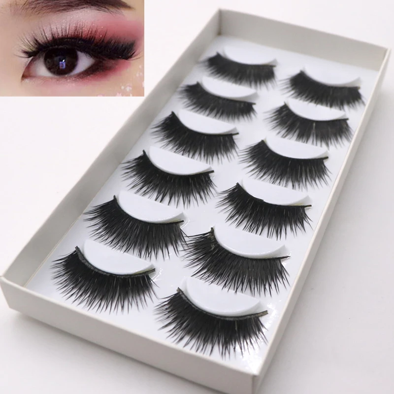 

1/5/6/10Pairs Fake Eye Lashes Makeup Natural Long False Eyelashes Extension Handmade 3D Lashes Natural False Eye Lashes