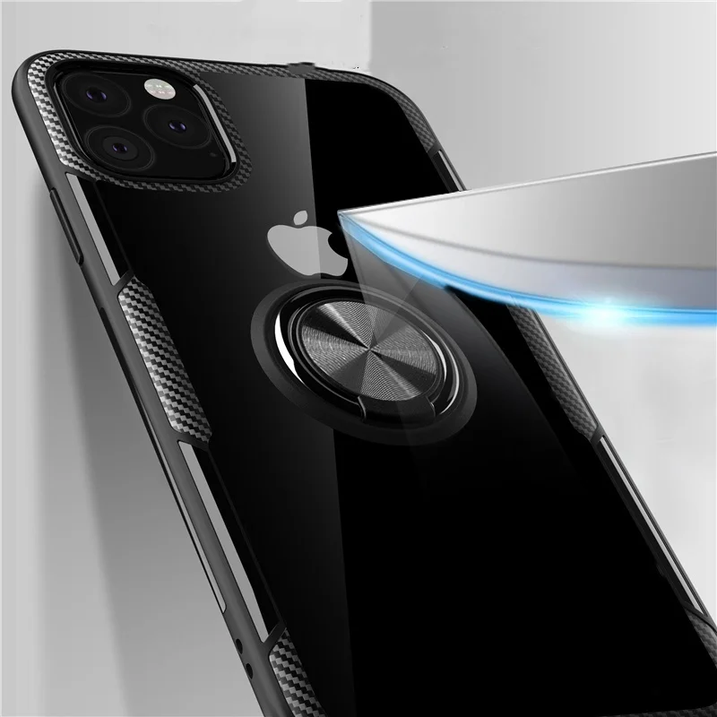 Transparent Acrylic Phone Case for iPhone 11 Pro max 2019 Silicone Edge Hard Clear Back Cover |