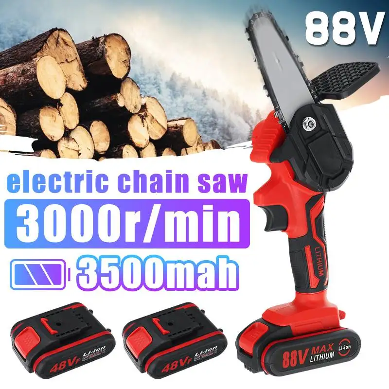 

88V 4 Inch 800W Mini Pruning Saw Electric Chainsaws Removable For Fruit Tree Garden Trimming With Lithium Battery One-Handed