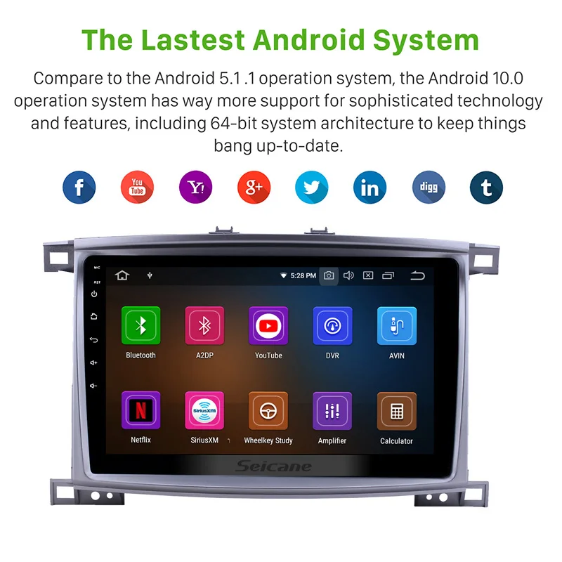 Автомагнитола Seicane мультимедийный проигрыватель на Android 10 1 с сенсорным экраном 0