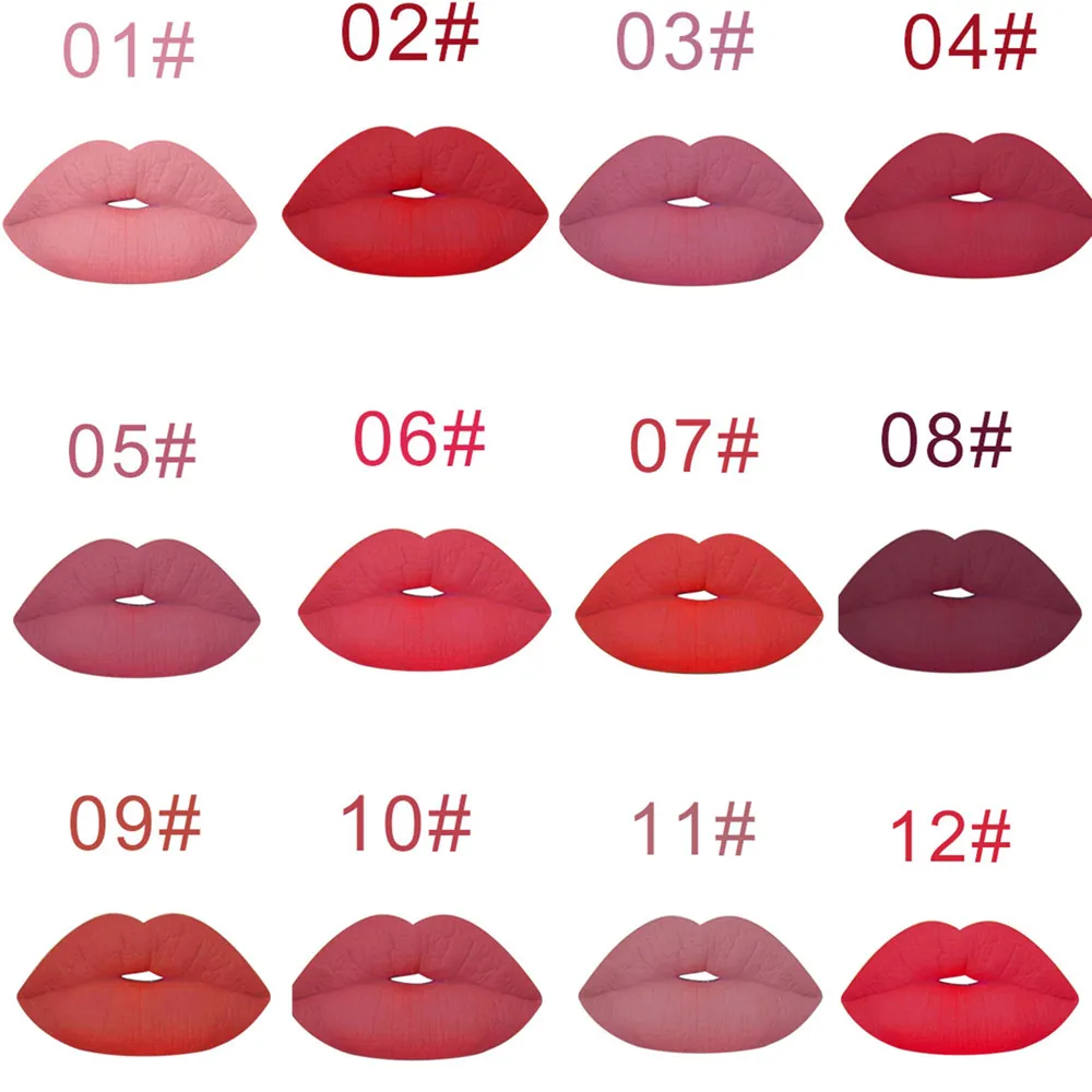 Набор бархатной матовой Помады для губ 12 цветов водостойкий стойкий макияж