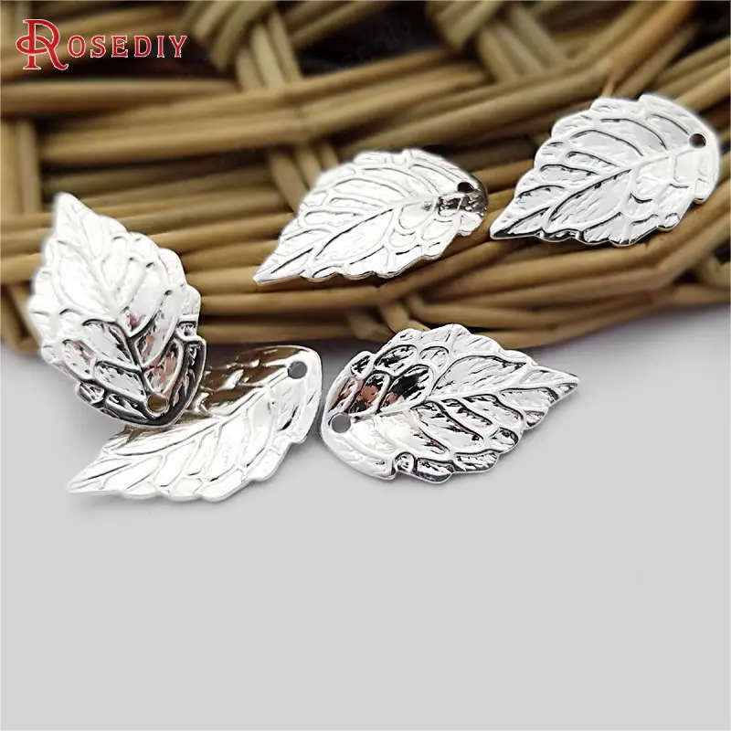 

(C155)30 pieces 17x10mm Silver color plated Brass Tree leaf leaves Charms Diy Jewelry Findings Jewelry Accessories wholesale