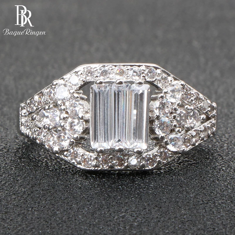 

Bague Ringen Silver 925 Ring for Women Charms Fine Jewelry Geometry Gemstone Elegant Delicate Wedding Engagement Jewelry Gift