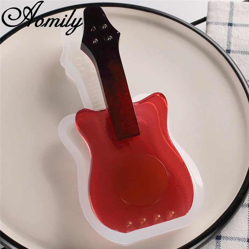 Aomily Guitar Crystal Epoxy Silicone Molds DIY Jewelry Resin Hand Craft Mold Cake Decorating Tools | Дом и сад