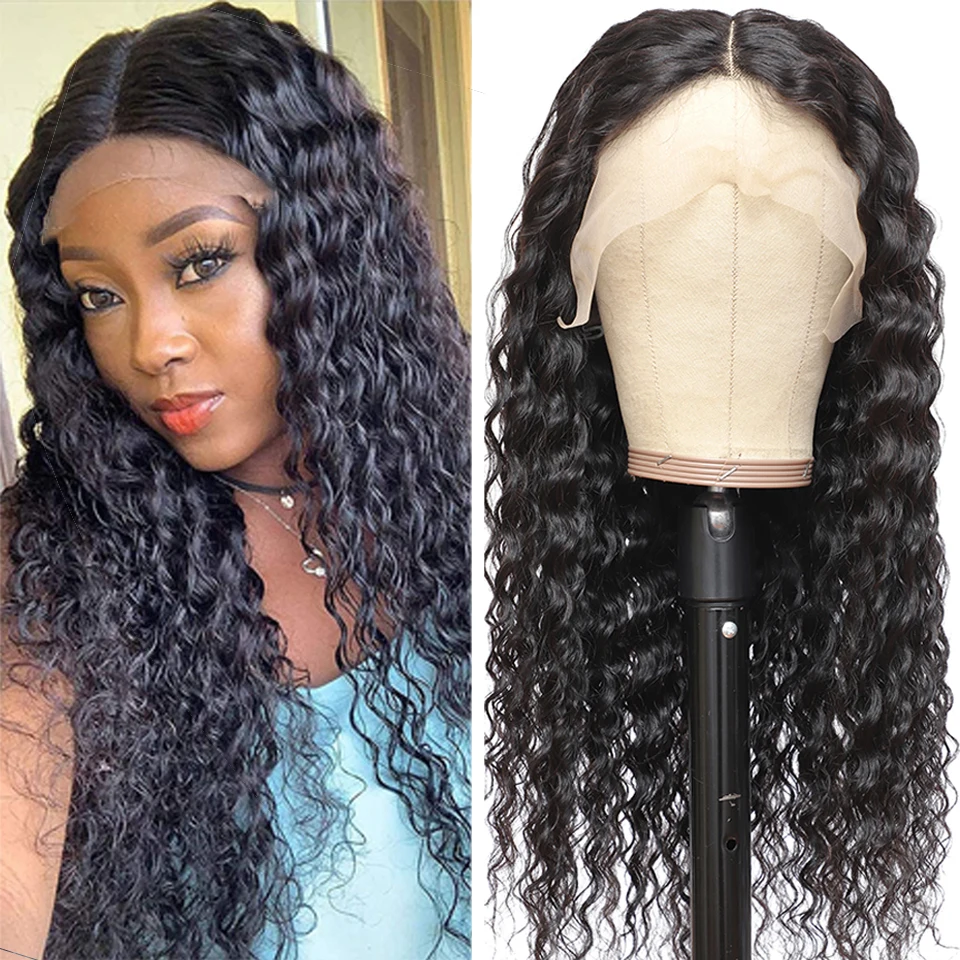 Beaushine13X6 Deep Wave Lace Front Human Hair Wigs 250 Density Brazilian Deep Curly Hair Wig 30inch Lace Front Wig For Women