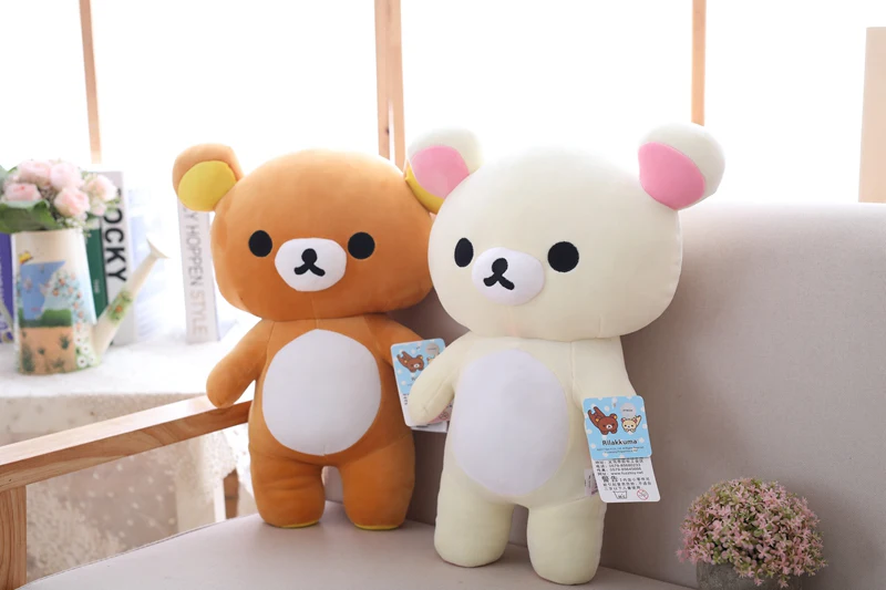 20-80 см Большой размер Rilakkuma пара Плюшевая Кукла Мягкие игрушки Подушка Аниме Желтый курица мультфильм подарки в виде животного для девушки