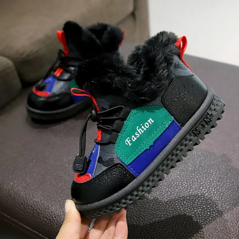 Обувь для девочек зимние детские сапоги плюшевые сохраняющие тепло малышей