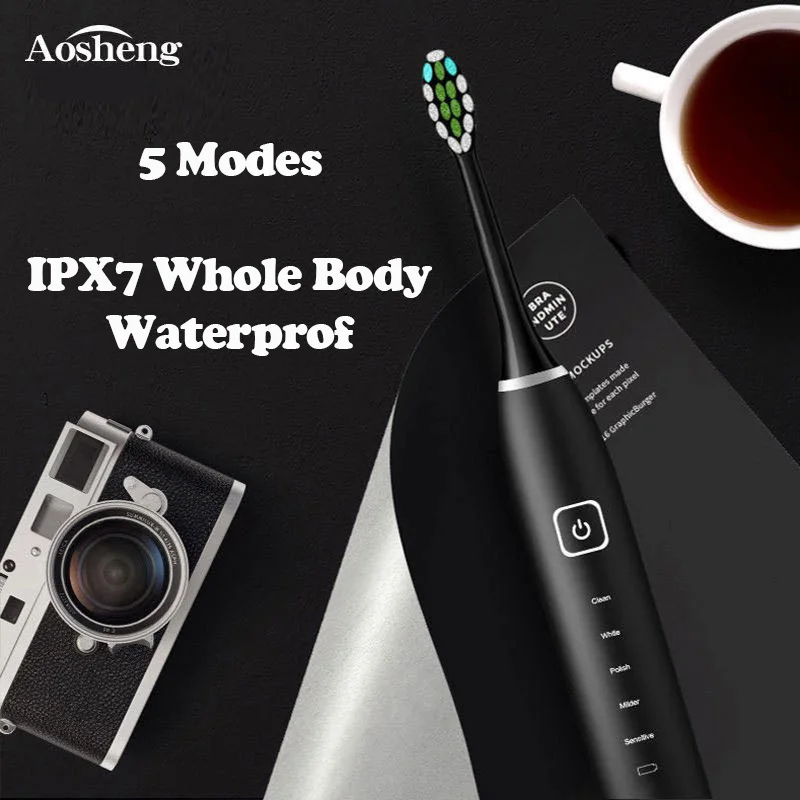 

Professional Sonic Electric Toothbrush 5 Modes Clean Whiten Protect Gingival Rechargeable Waterproof Birthday Gift New Arrival