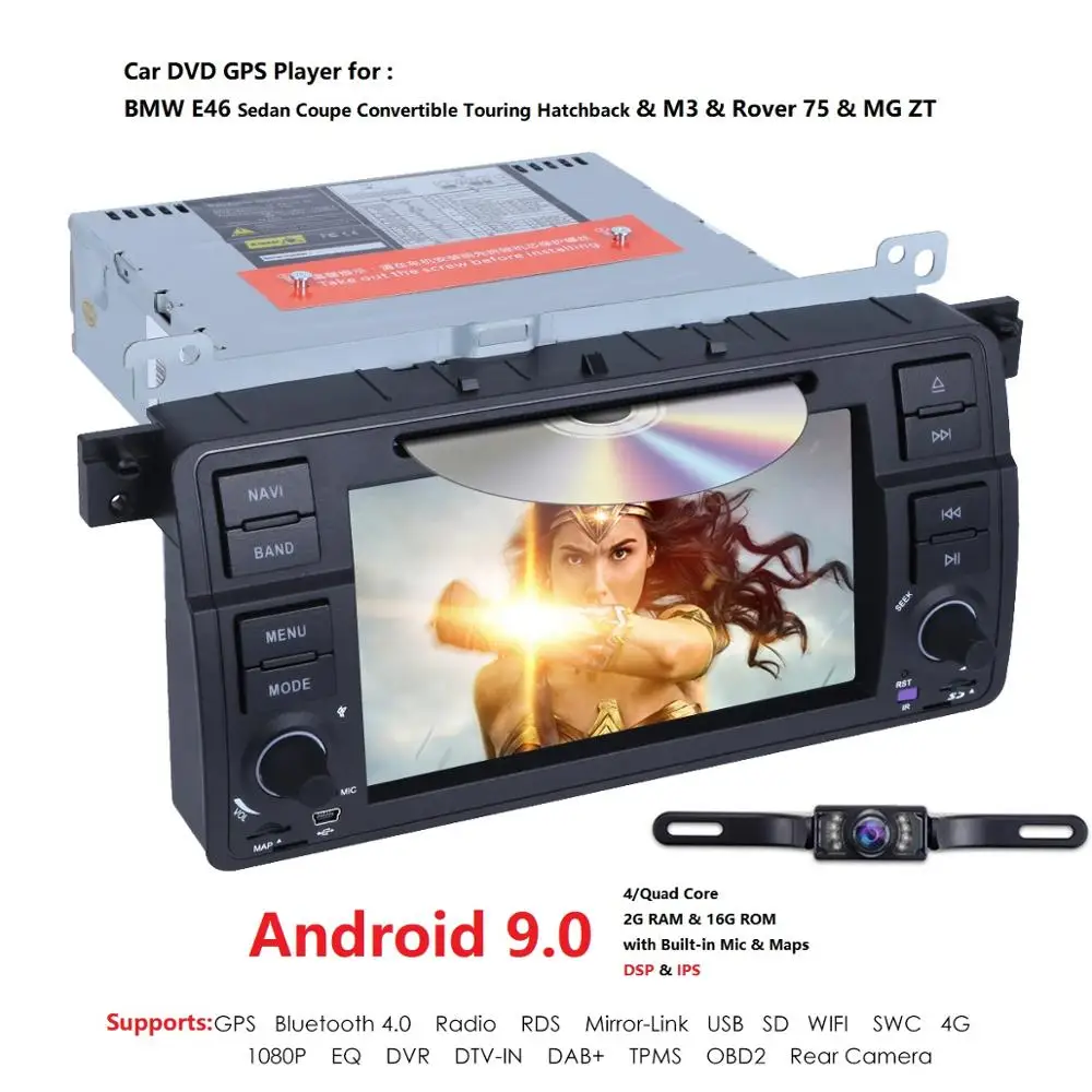 Hizpo 1 Din Android 9 0 автомобильный dvd плеер для BMW E46 M3 с gps Bluetooth Radio RDS USB руль Canbus TPMS 4G