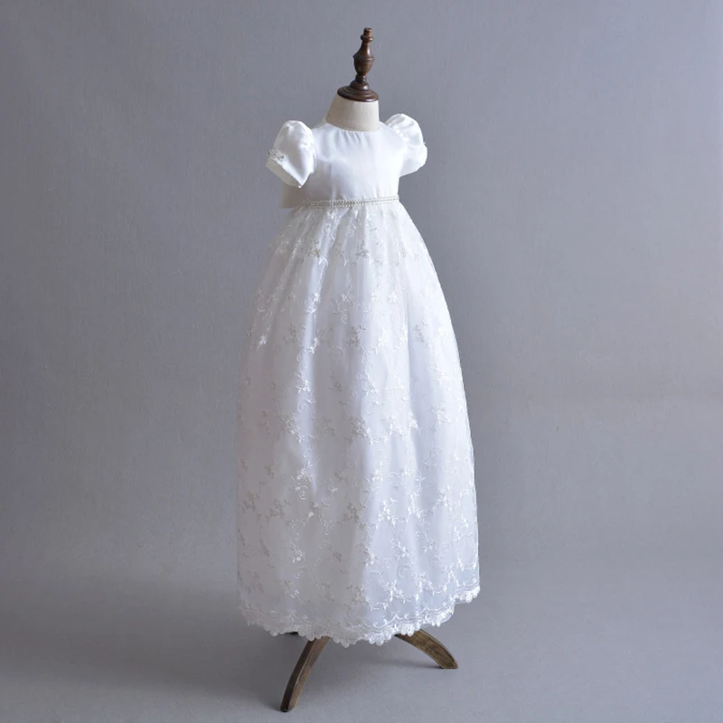 Крестины высококачественное вечернее платье формальная одежда тюль белого