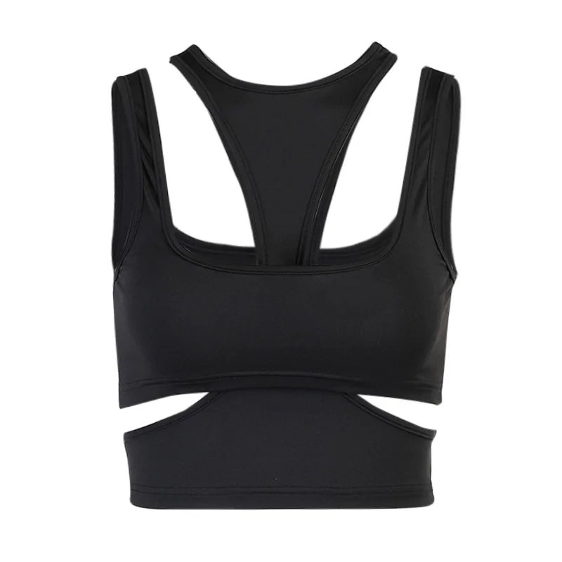 

Summer Women Black Super Crop Top Sexy See Through Hollow Out Sleeveless Two Piece Tank Tops Woman Fashion Slim White Corset Top