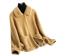 real fur coat female jacket 2020 autumn winter jacket women sheep shearling fur coat female korean real wool coats my