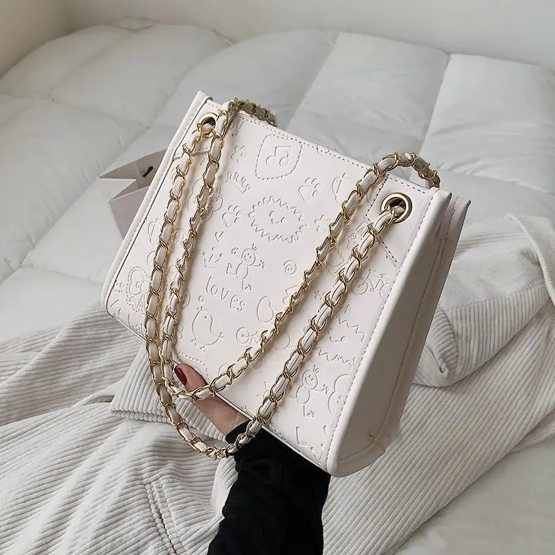 

Сетчатая красная текстурная сумка для женщин, новинка 2021, модная маленькая квадратная сумка wild ins, популярная взрывобезопасная сумка-мессен...