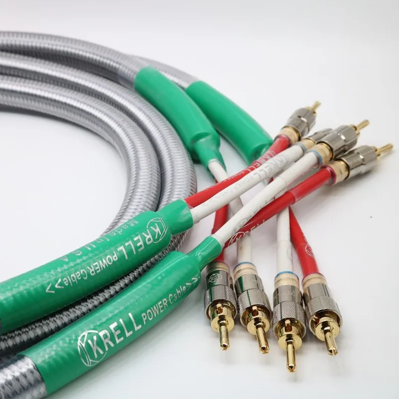 

XSSH audio Hi-end DIY HIFI Silver Plated Y shape spade to banana plugs speaker cable Cord Wire