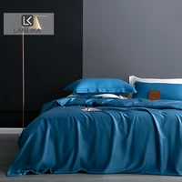 lanlika women blue 100 silk bedding set beauty sleep top grade queen king duvet cover bed sheet fitted sheet bed set pillowcase