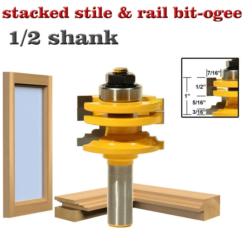 Режущие инструменты для дерева со стеклянной дверью и хвостовиком 1/4 &quot