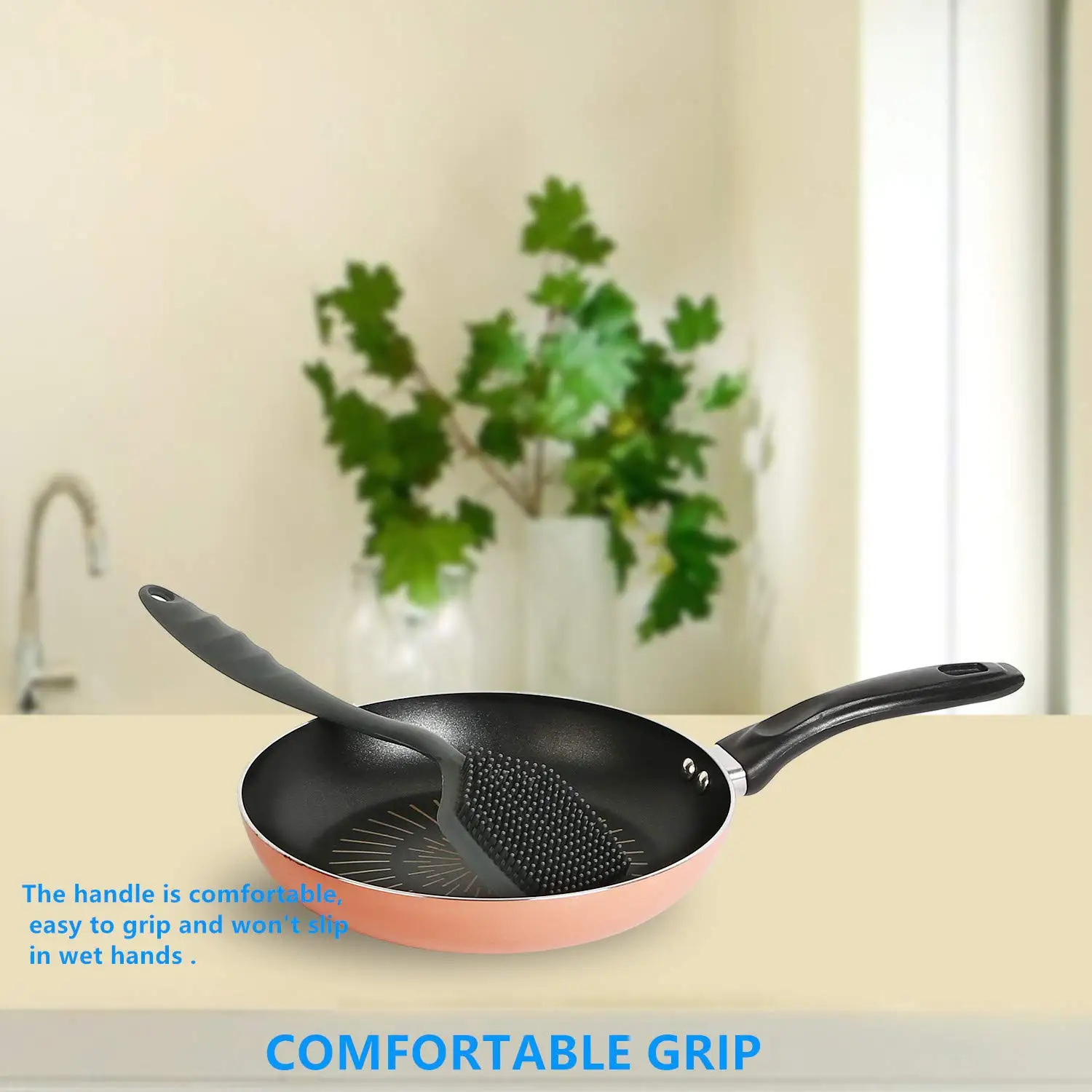 Силиконовая щетка для чистки кастрюль сковородки скребок антипригарный горшок