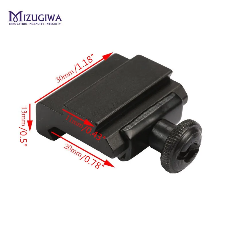 

1 pc MIZUGIWA Flat Top 20mm to 11mm Weaver Picatinny To Dovetail Rail Adapter Base Mount Long 30mm Rail Pistol Airsoft