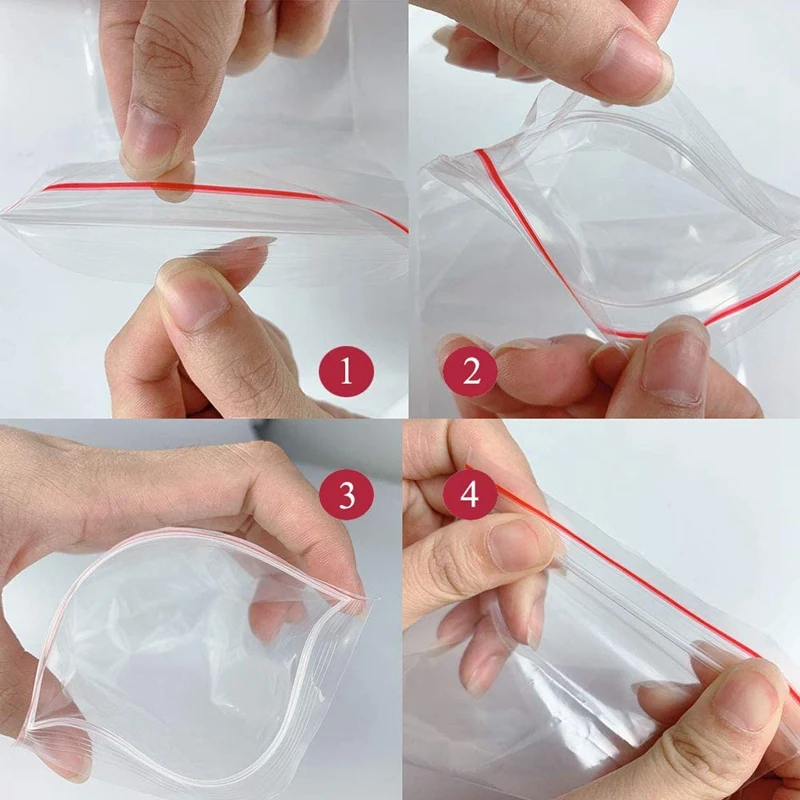 

1000 Grip Seal Bags Resealable Clear Plastic Bags Pouches Thickening Durable Press Seal Bags ( 8 x 12 cm)