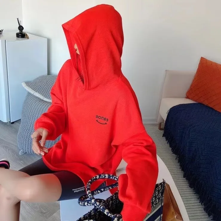 

2021 Spring Autumn New Korean Women Hoodie Casual Fashion Simple Letters Embroidery Hoodie Loose Hooded Sweatshirt