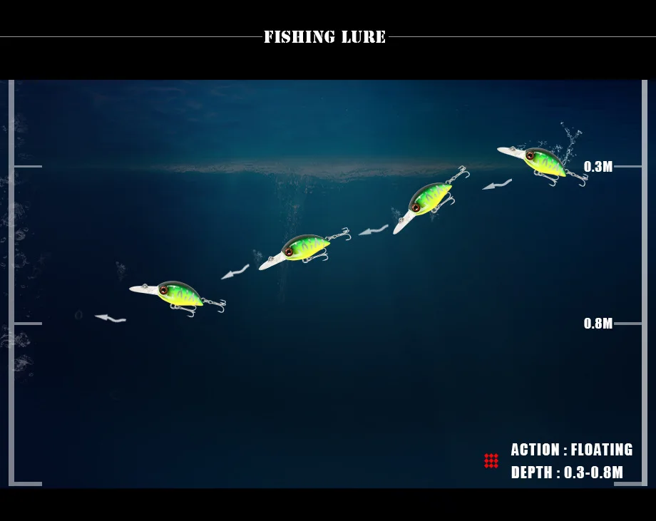 Воблеры для ловли рыбы приманка искусственные жесткие приманки плавающие 40 мм 3 6