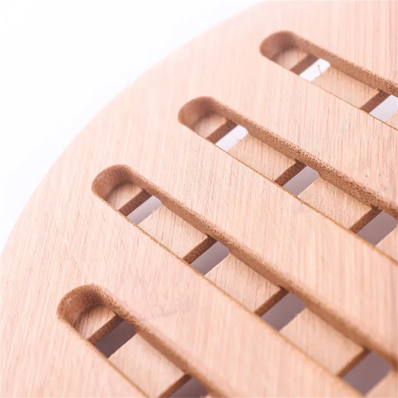 

Kitchen Table Bamboo Placemats with Hollow Out Dish Drain Holder Modern HomeTable Decoration Green Health Kitchen Decoration
