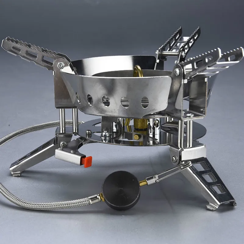 Портативная уличная газовая горелка Bulin BL100 B17 с защитой от ветра мощная