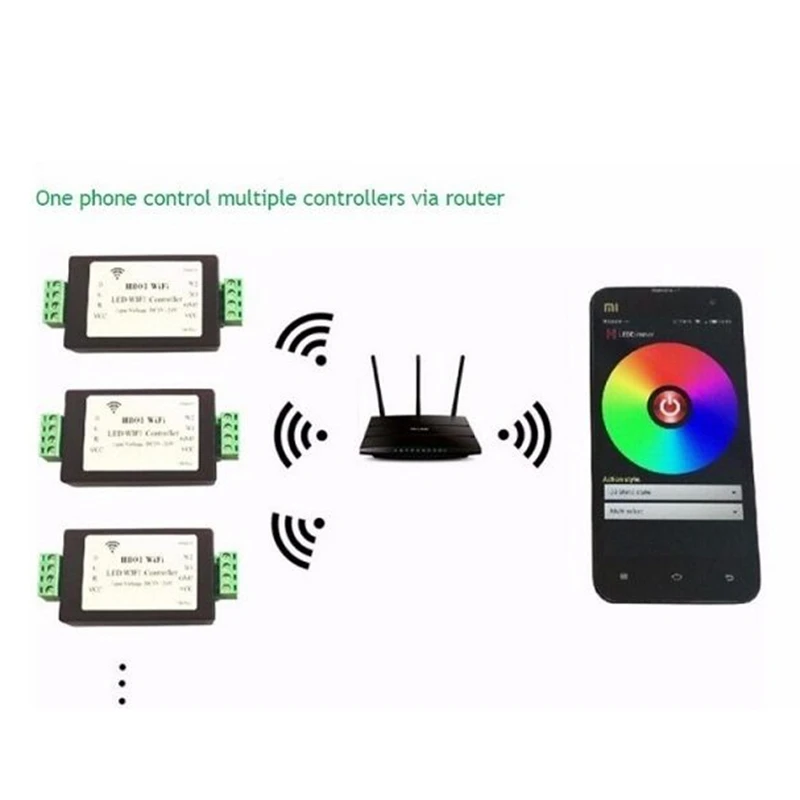 H801 RGBW светодиодный WIFI контроллер LED RGB DC5-24V Вход для 5050 2835 3528 SMD полосы светильник