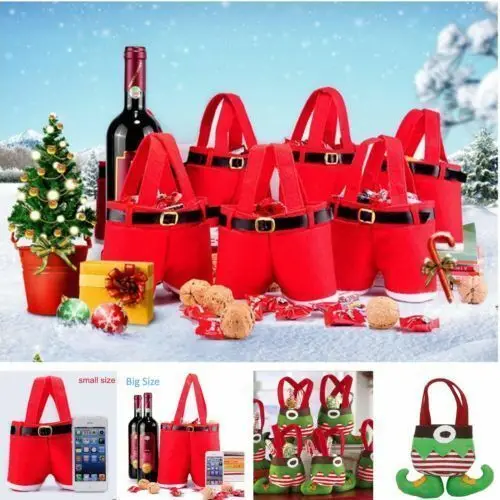 Рождественские конфеты сумки Navidad счастливые рождественские подарочные сумки Санта-Клаус Рождественская елка упаковочные сумки счастливый год