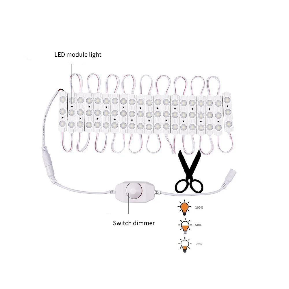 Косметическое зеркало для макияжа Светодиодная лента с регулируемой яркостью USB