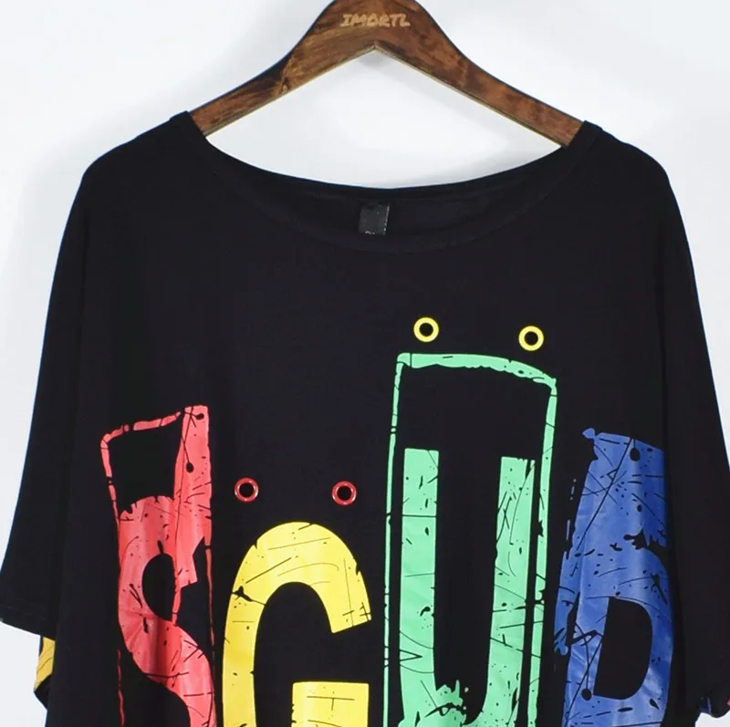 

Long T Shirt Women Patchwork Loose Tshirt Bat Sleeve Tee Top Fashion Female Punk Gothic Grunge T-Shirt Oversized Summer Outfits