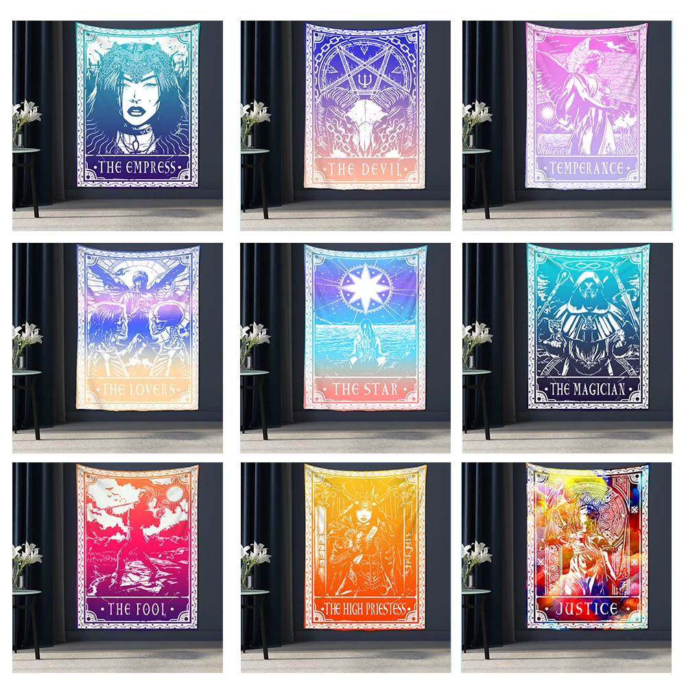 

Настенный гобелен с изображением Таро смерти, индийская мандала, психоделический, волшебный, в богемном стиле, матрас хиппи, домашний декор