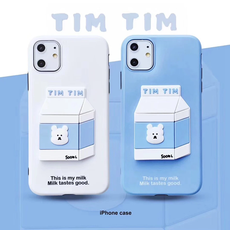 Новый мультяшный медведь молоко чехол для телефона iPhone 11 Pro X XS MAX XR Модный мягкий