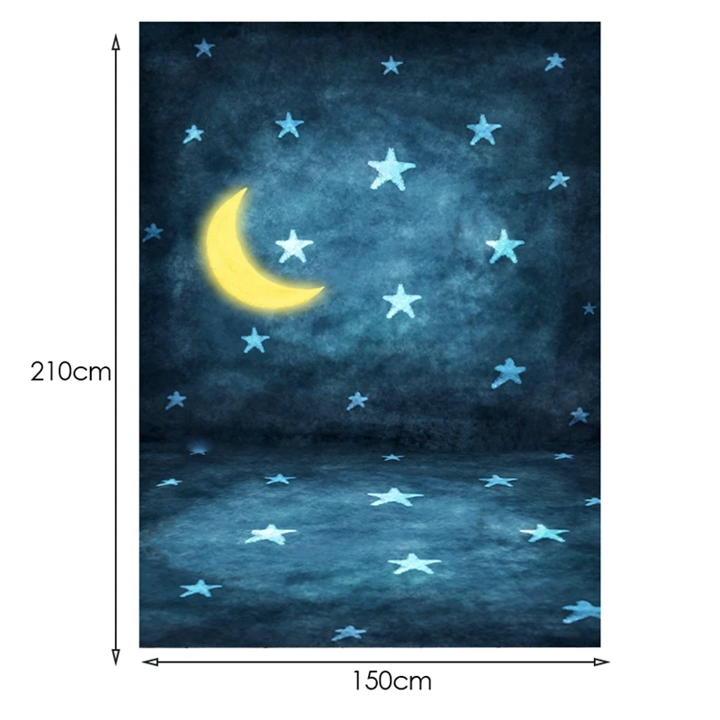 

7X5Ft Photography Background Star Moon Starry Sky Theme Photo Studio Background Cloth for Photo