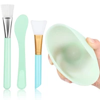 4pcs face mask mixing bowl set diy facemask mixing tool with silicone facial mask bowl makeup brushes spatula beauty skin care