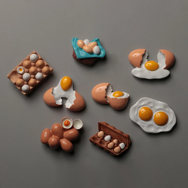

Egg lotus bag eggs 3D fridge magnet refrigerator paste magnetic paste simulation food magnetic stick refrigerator magnetic stick