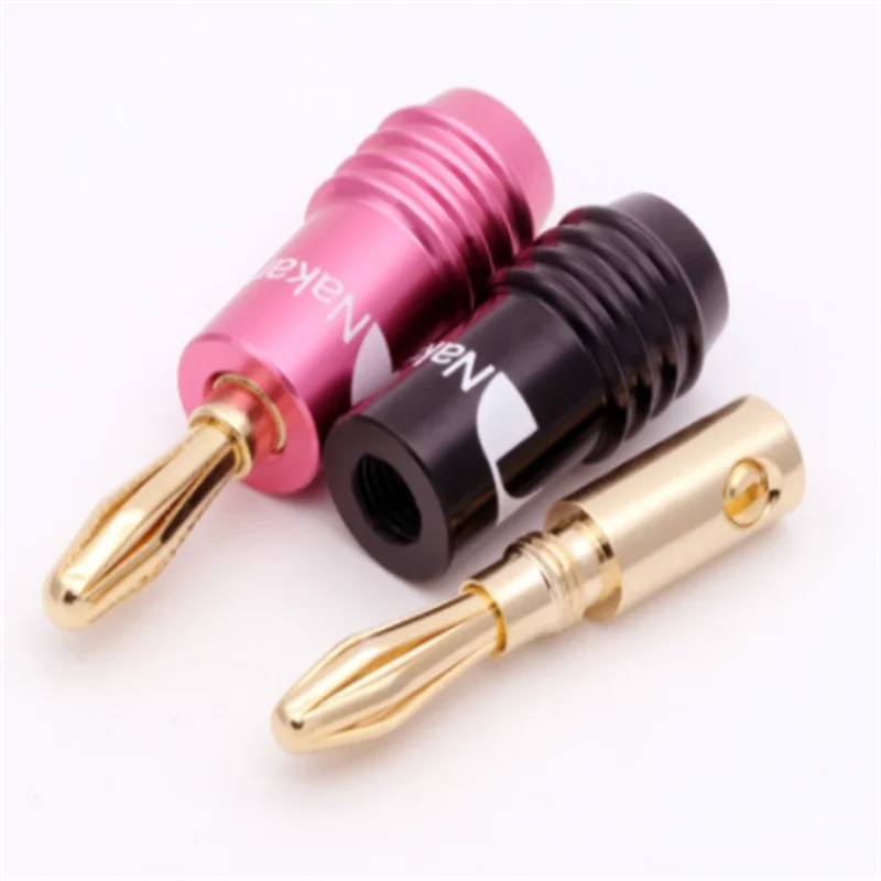 

20pcs Nakamichi Speaker Banana Plug Adapter 4mm Wire Connector 24K Gold Plated For Musical HiFi Audio Banana Connectors Set
