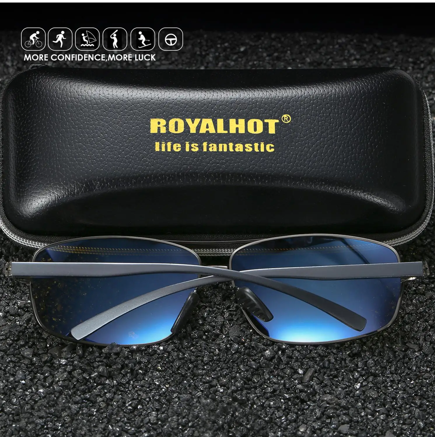 RoyalHot поляризационные солнцезащитные очки для мужчин и женщин Прямоугольная