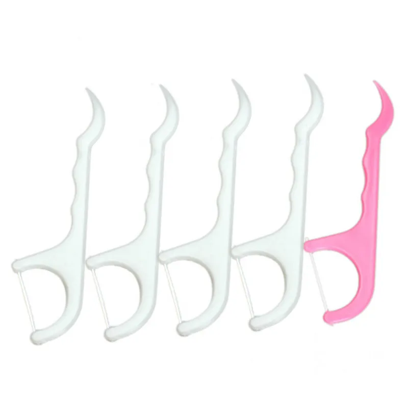 Профессиональный белый + розовый 25 шт. зубная нить для чистки межзубных