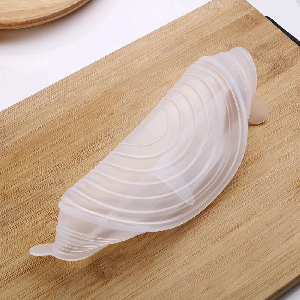 

6 Pcs/set Silicone Transparent Stretch Lid Cover Pan Bowl Cover Keeping Fresh Kitchen Tools
