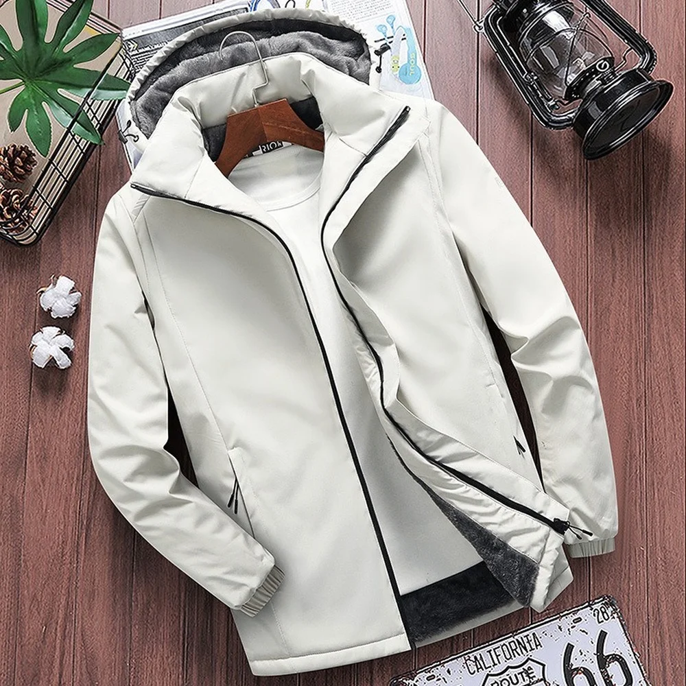 

Outdoor Jacket Men Waterproof Winter Fur Lined Warm Coats With Hood Men Hooded Windproof Trekking Hiking Jacket Thicken Coat