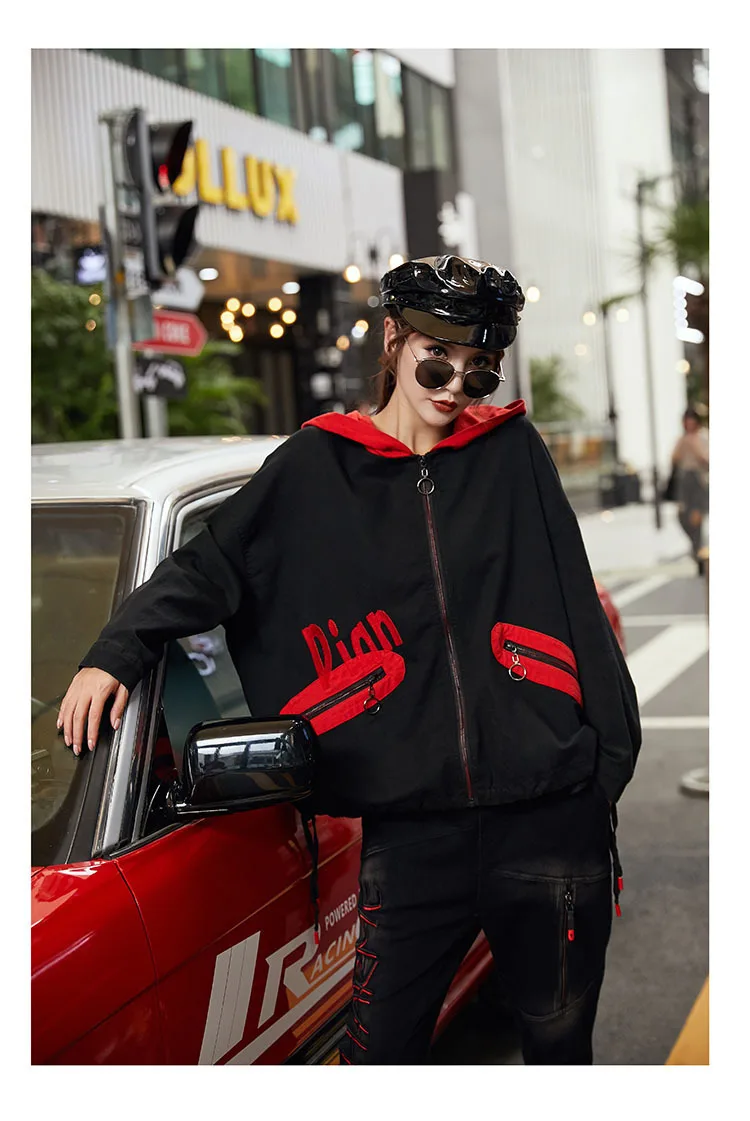 Max LuLu модная Корейская Брендовая женская одежда в стиле панк женские куртки с молнией и капюшоном повседневные женские осенние пальто с принтом Большие размеры