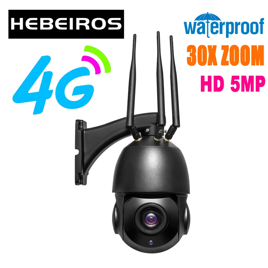 Hebeiros GSM FDD 4G камера 5 Мп с отслеживанием человека IP66 Водонепроницаемая наружная