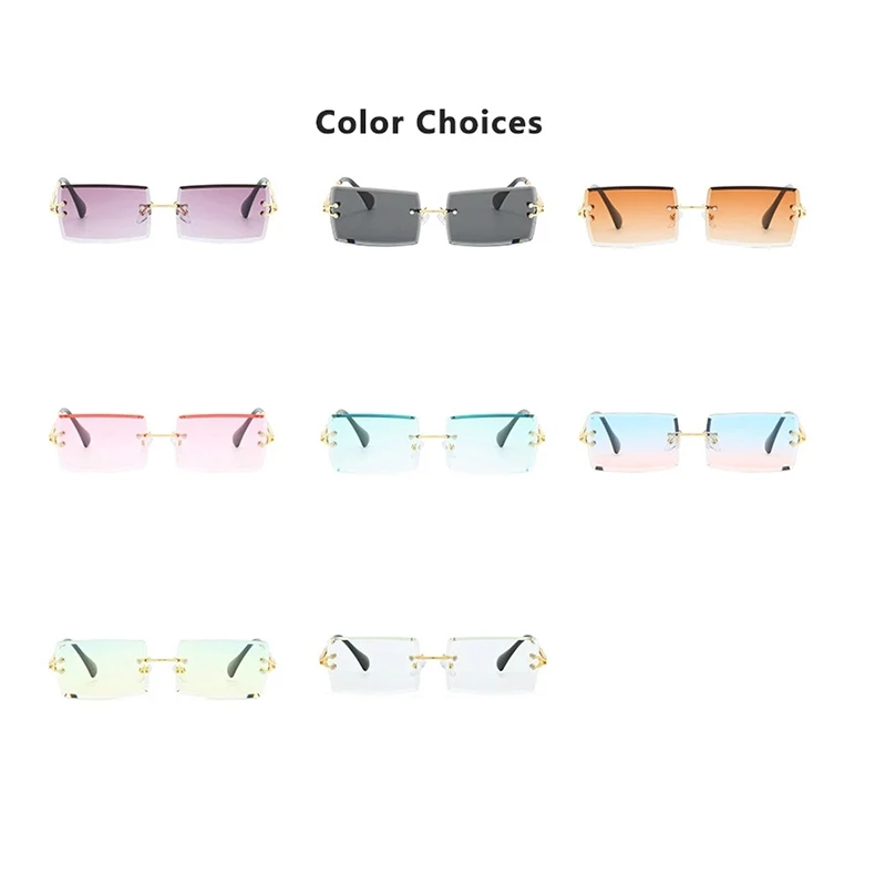 

1@#13 Colors Uv400 Sunglasses Car Goggles Fashion Rimless Gradient Saun Glasses Shades Cutting Lens Ladies Frameless Eyeglasses