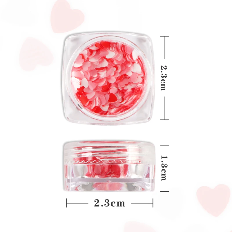 

6 Boxes Sweet Love Hearts Chunky Glitter Epoxy Resin Sequins Colorful Pearlescent Glitter Filling Diy Accessories Jewelry Making