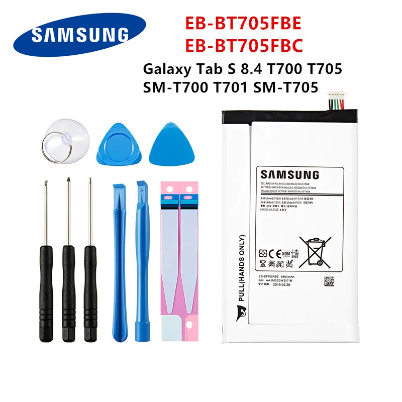 SAMSUNG Оригинальный планшет EB BT705FBE BT705FBC 4900 мА/ч батарея для Samsung Galaxy Tab S 8 4 T700 T705 T701 SM +